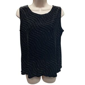 Notations women’s black velvet tank top large whimsigoth 90s witchy glitter